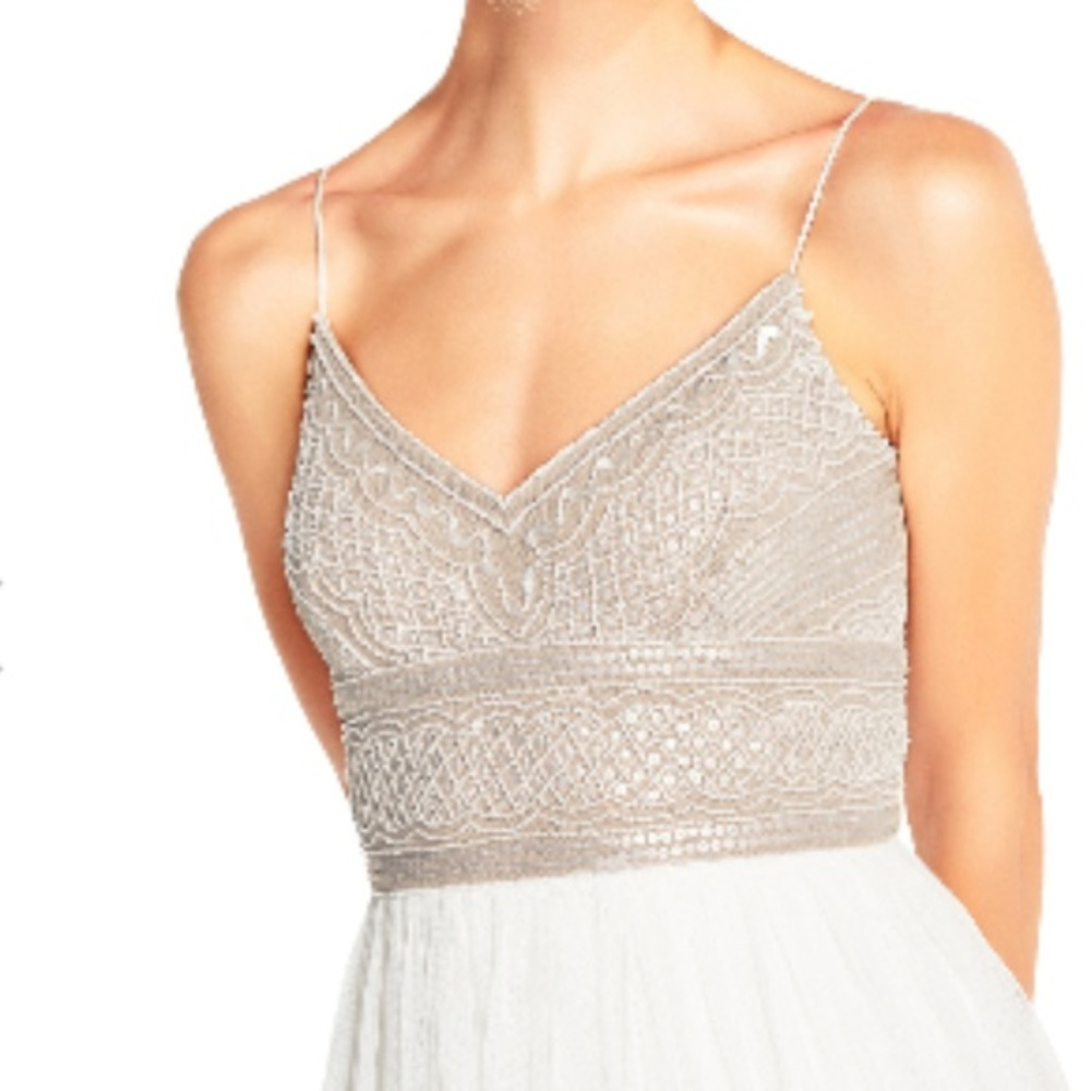 Adrianna Papell beaded bodice Formal wedding Sz. 4 - Picture 4 of 7